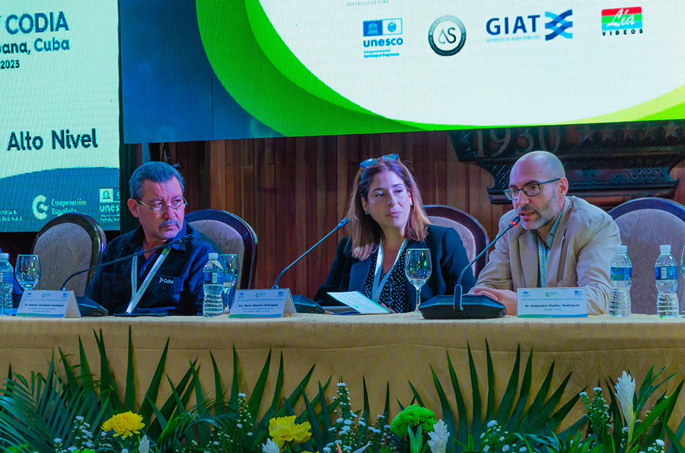 Alejandro Martos, jefe del Fondo de Cooperación para Agua y Saneamiento, durante su intervención ...
