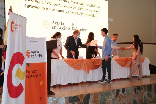 Durante la entrega de diplomas