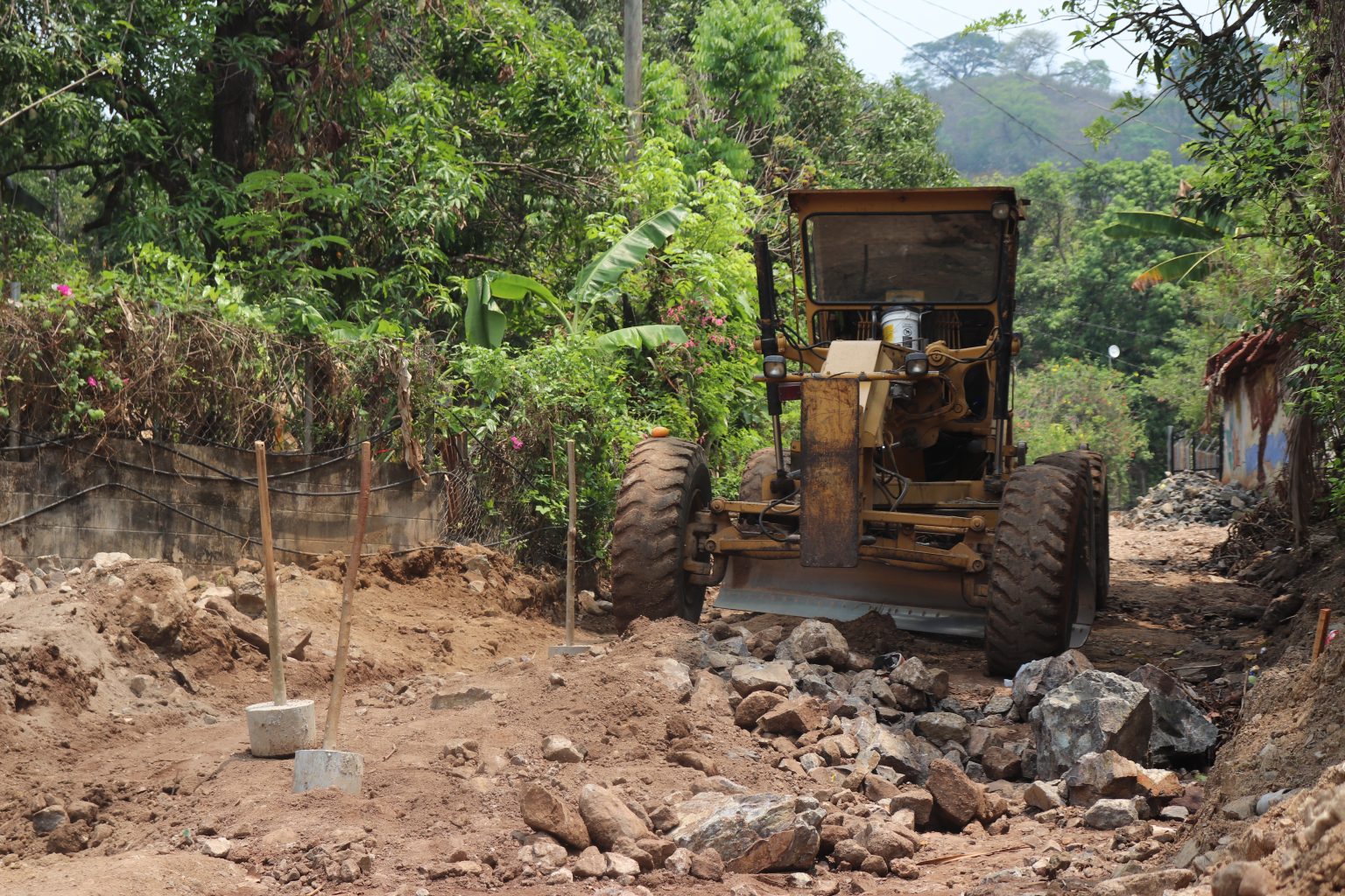 Pala excavadora trabajando